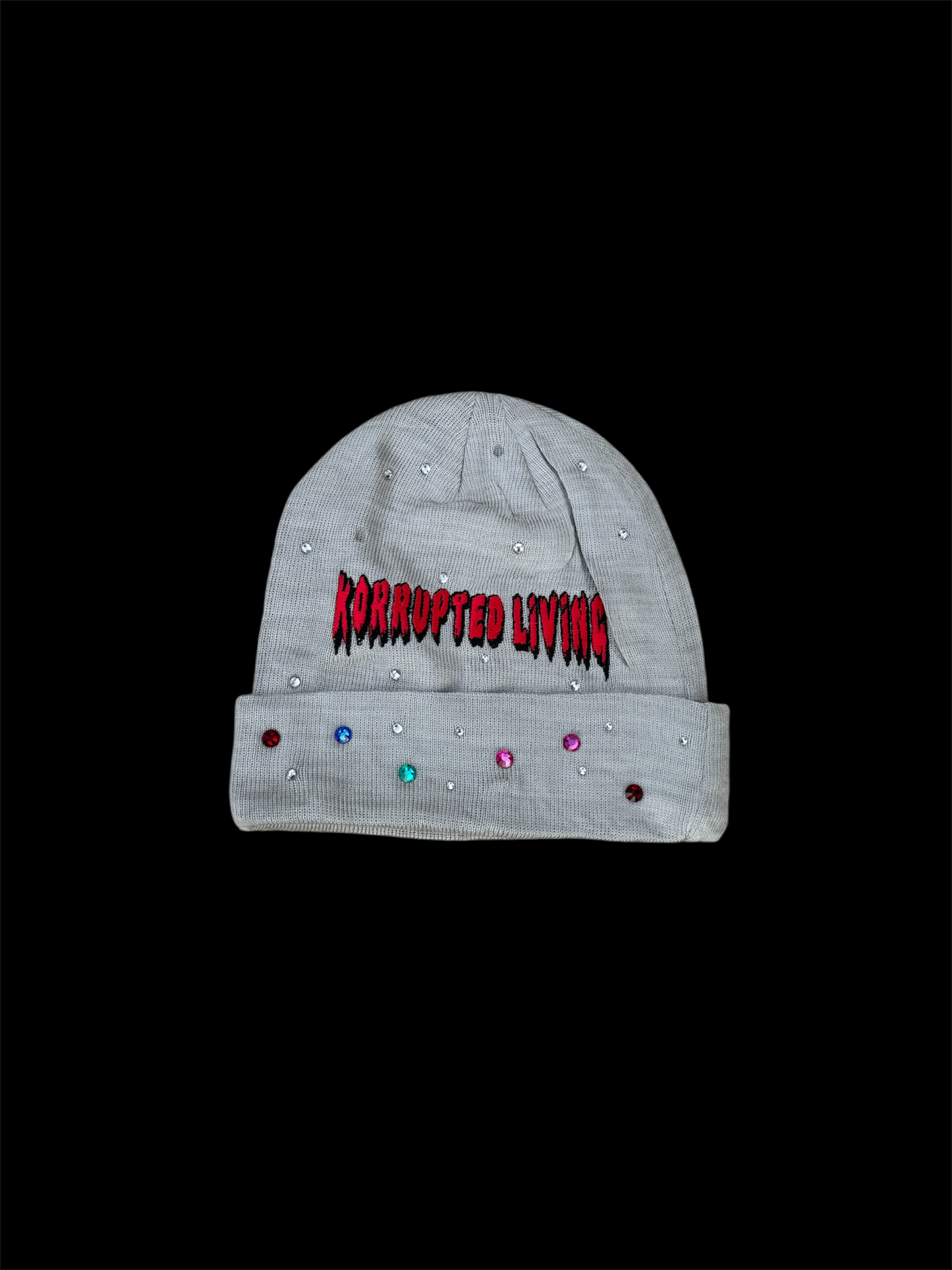 KORRUPTED LIVING RHINESTONE BEANIES