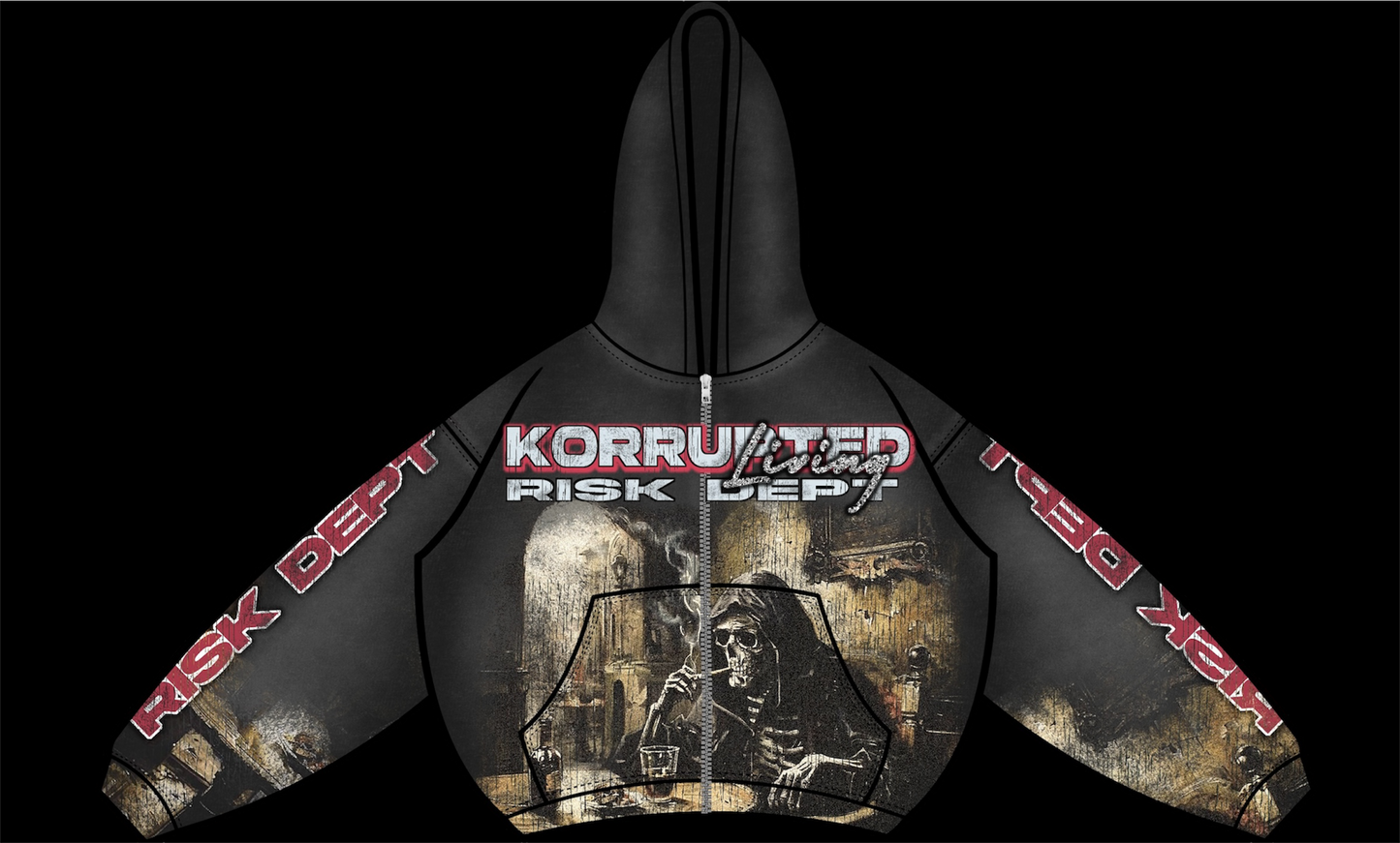 KORRUPTED LIVING (RISK DEPT) ZIP UP JACKET