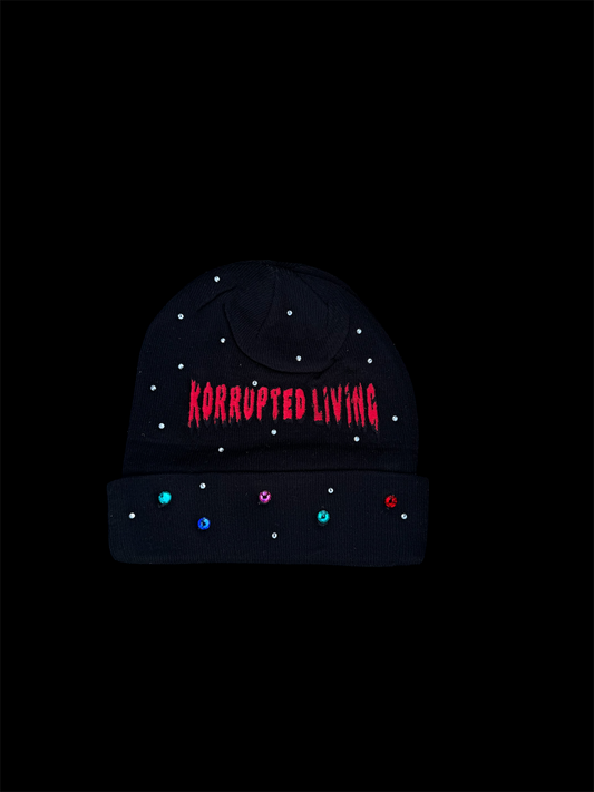 KORRUPTED LIVING RHINESTONE BEANIES