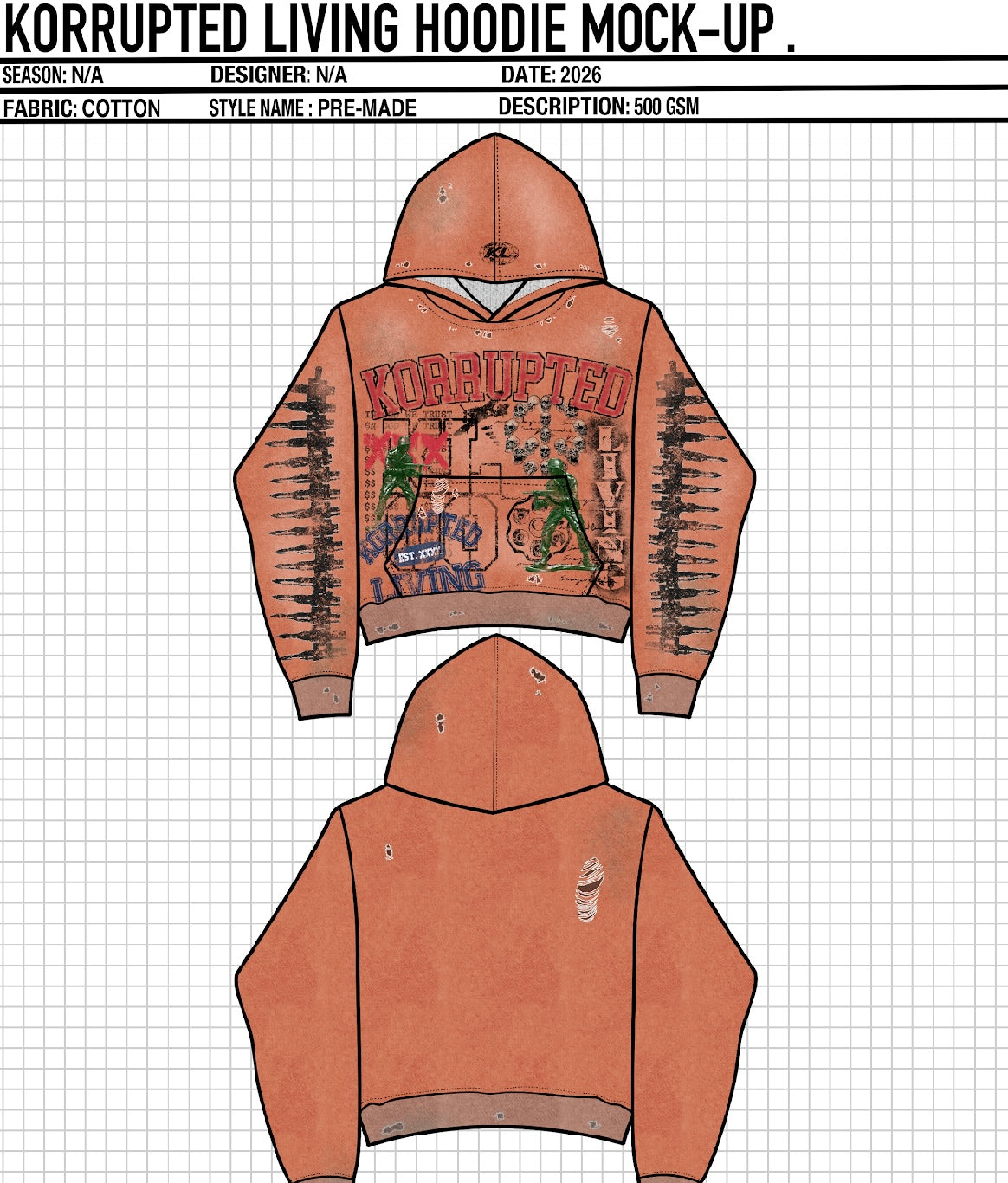 Korrupted living (Peace hoodies)