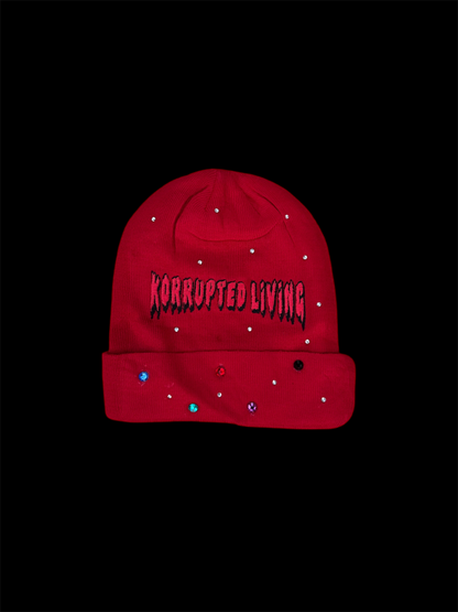 KORRUPTED LIVING RHINESTONE BEANIES