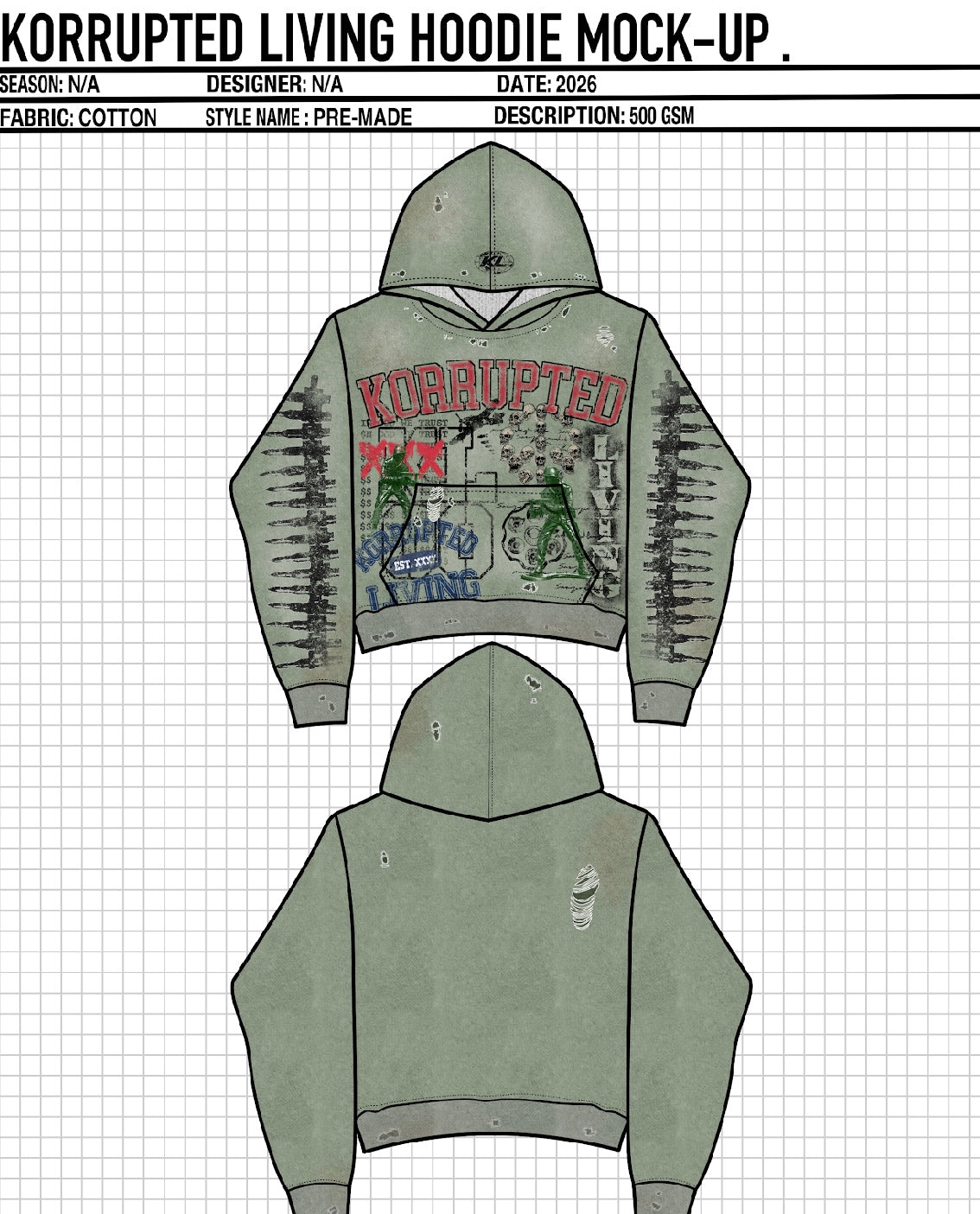 Korrupted living (Peace hoodies)