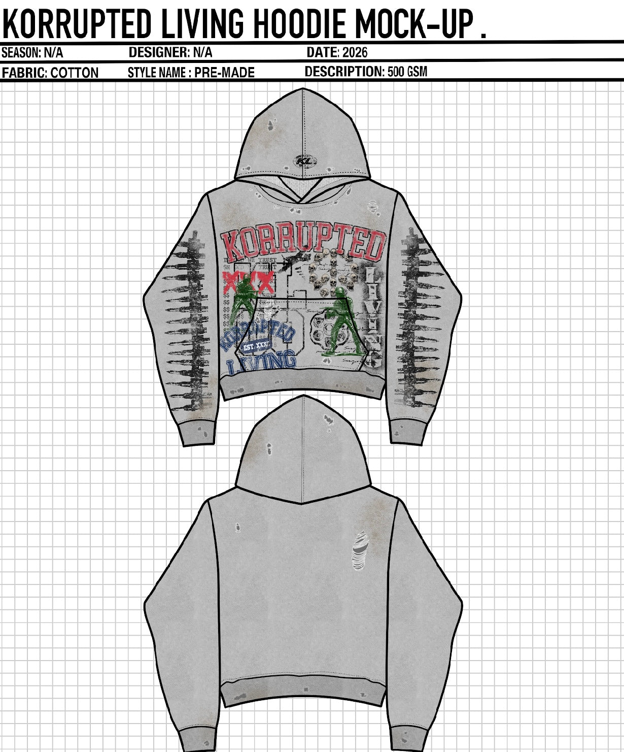 Korrupted living (Peace hoodies)